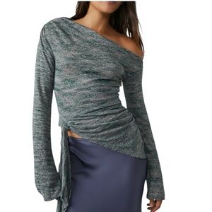 FP Movement by Free People Green Off-Shoulder Top